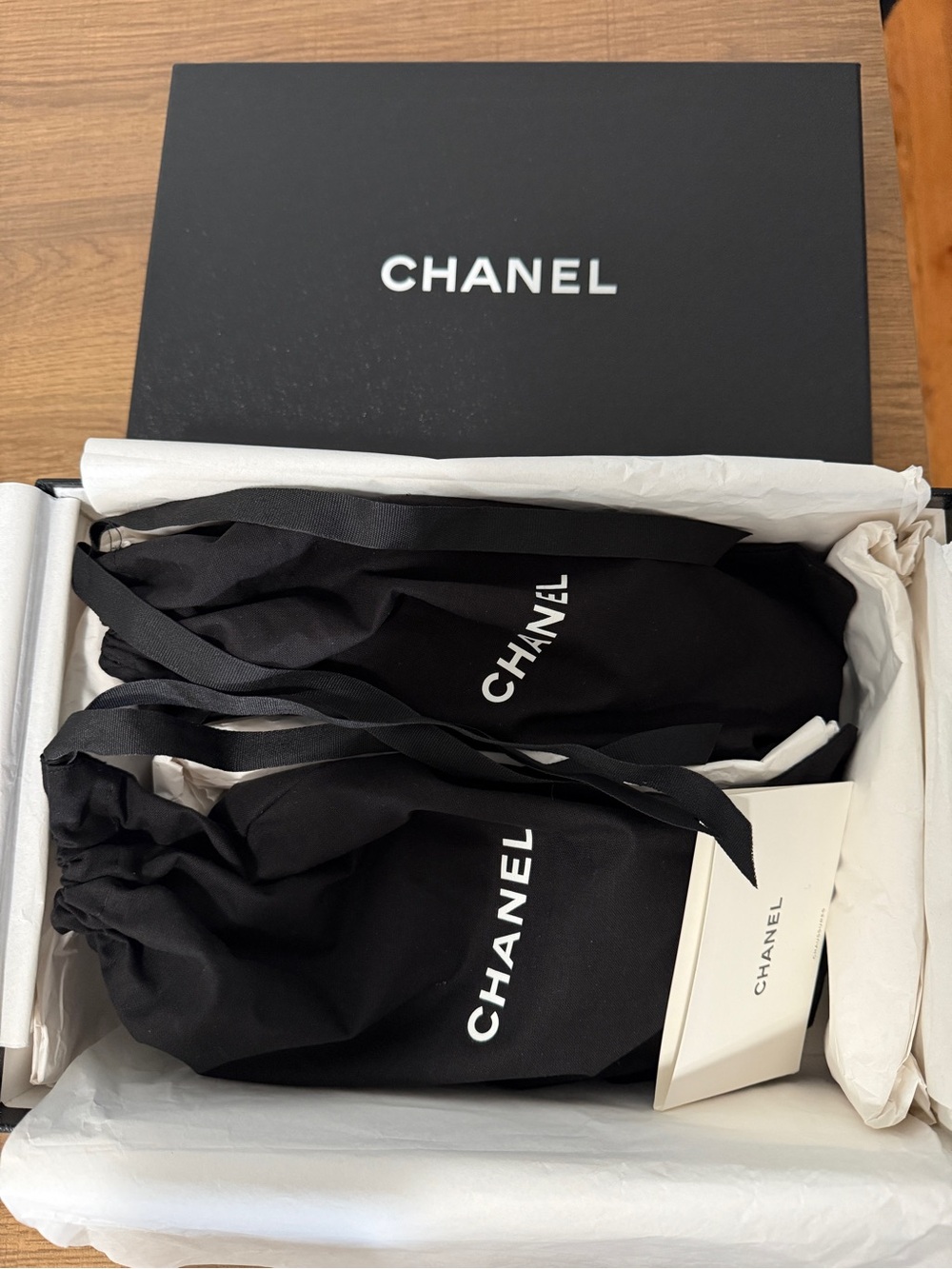 CHANEL - Coco Mark 23K Black Lambskin Moccasins/Loafers - Picture 2 of 8